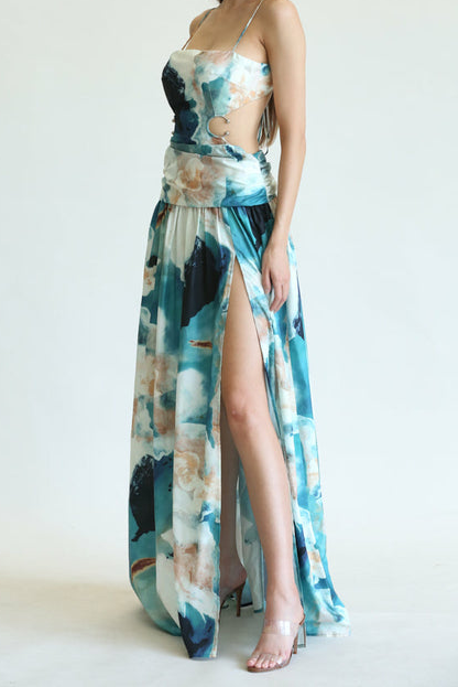 Verity - Watercolor Floral Print Pattern Dress