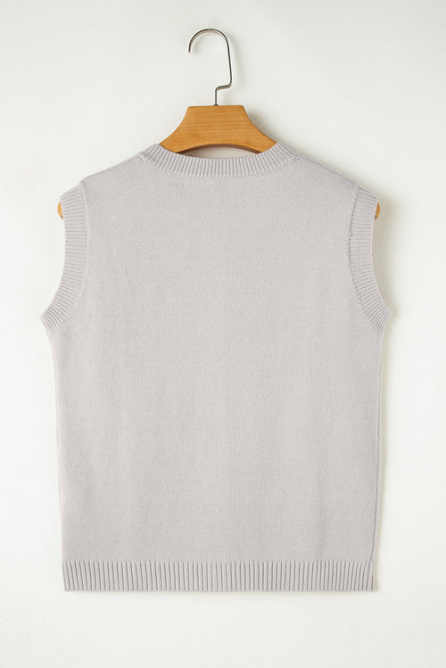 Jet Stream Button Up O Neck Sweater Vest
